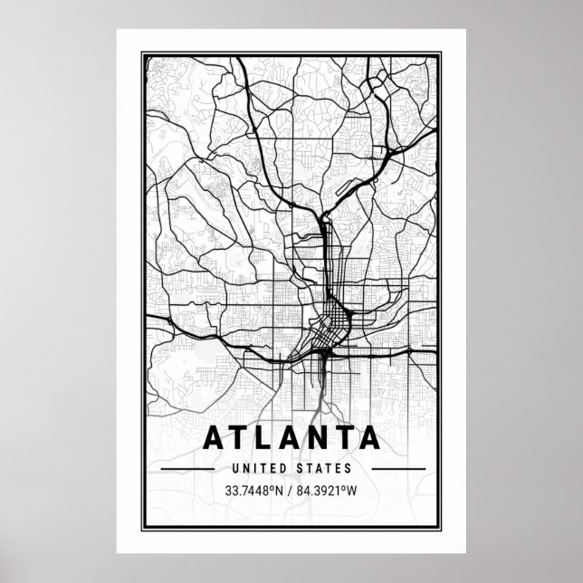 Atlanta Georgia USA City Travel City Map Poster (Front)