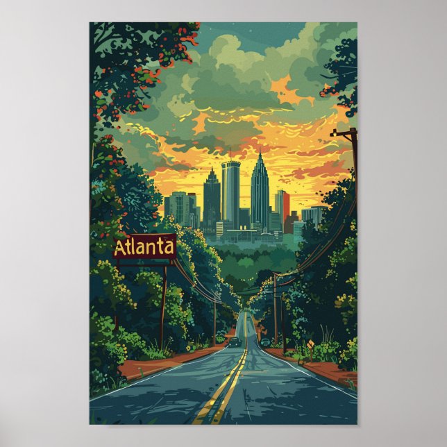 Atlanta Georgia USA Famous Travel Place Poster (Front)