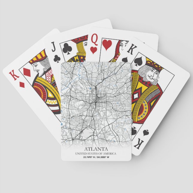 Atlanta Georgia USA Travel City Map Playing Cards (Back)