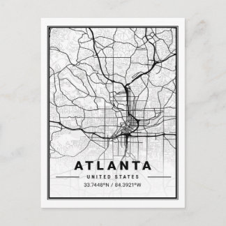 Atlanta Georgia USA Travel City Map Postcard