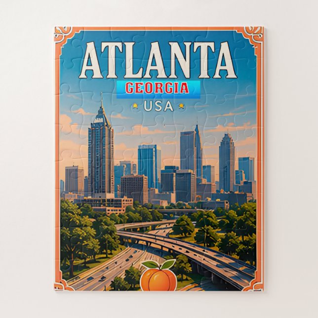 🍑 Atlanta Georgia Vacation Memory Jigsaw Puzzle (Vertical)