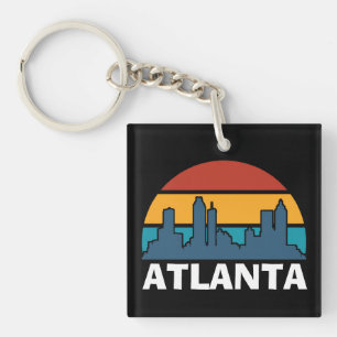 Atlanta Georgia Vintage Sunset Cityscape Key Ring