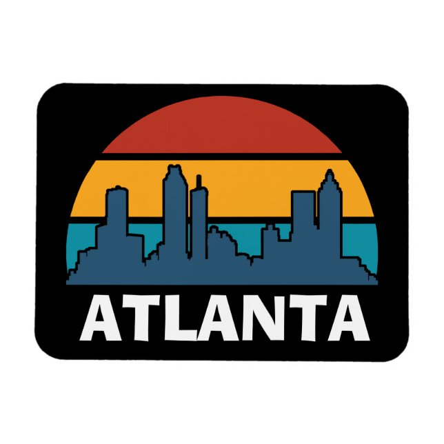 Atlanta Georgia Vintage Sunset Cityscape Photo Magnet (Horizontal)