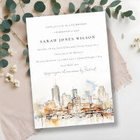 Atlanta Georgia Watercolor Landscape Birthday