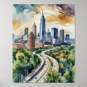 Atlanta Georgia Watercolor Poster