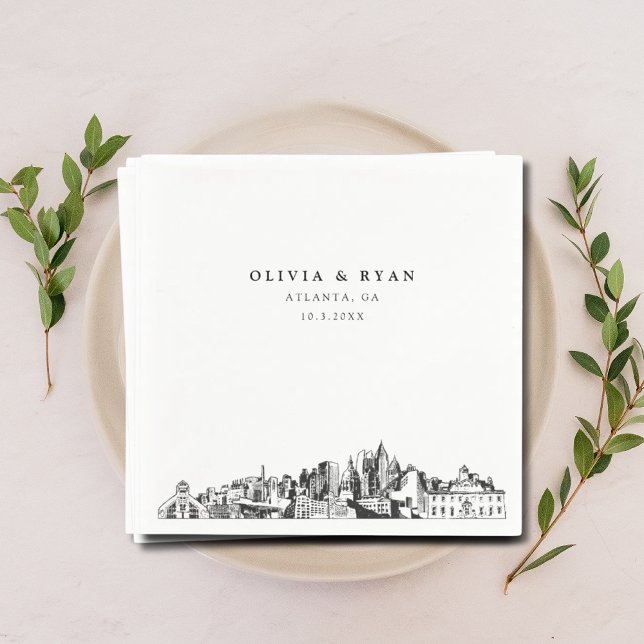 Atlanta Georgia Wedding Cocktail Napkin (Atlanta wedding napkins
)