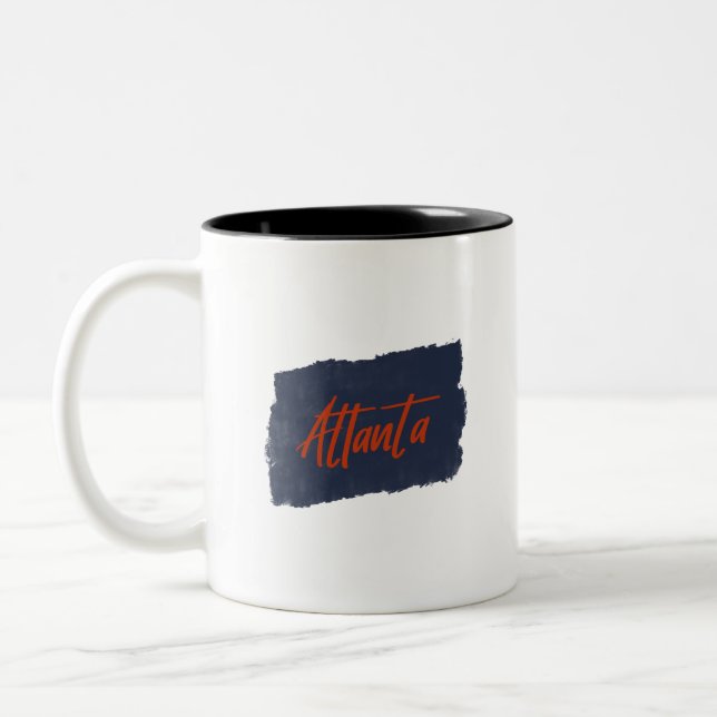 Atlanta Handwritten Red Typography  Coffee Mug (Left)
