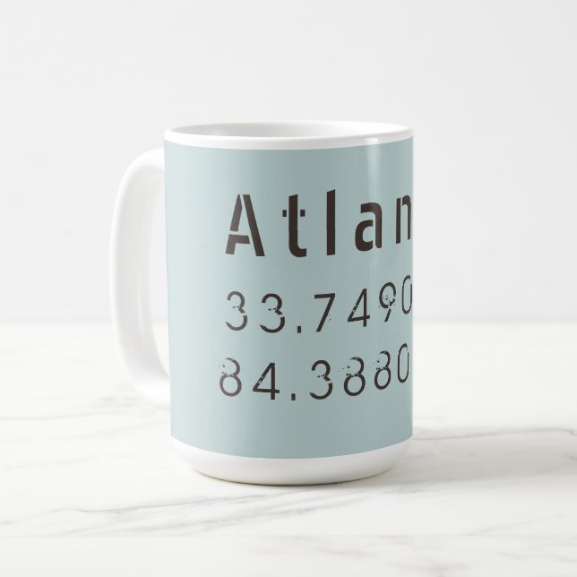 Atlanta Latitude & Longitude Coffee Mug (Front Left)