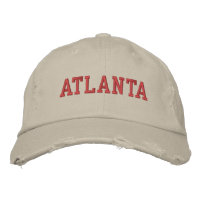 Atlanta Red Embroidery Vintage Style
