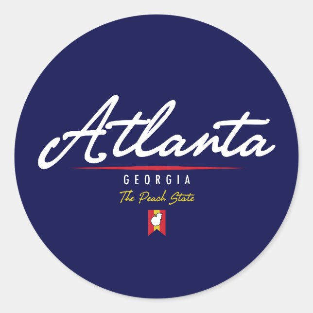 Atlanta Script Classic Round Sticker (Front)
