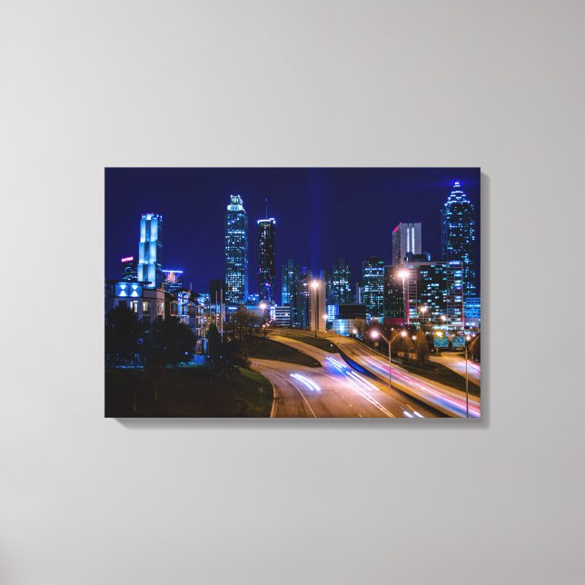 Atlanta Skyline at Night Canvas Print (Front)