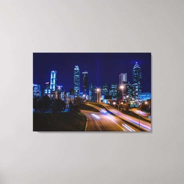Atlanta Skyline at Night Canvas Print (Front)