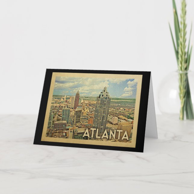 Atlanta Skyline Atlanta Vintage Travel Card (Front)