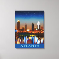 Atlanta Skyline by Night with Reflections