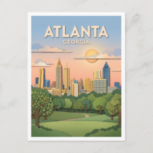 Atlanta skyline from Piedmont Park Georgia Postcard