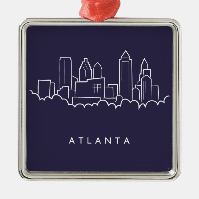 Atlanta Skyline Metal Tree Decoration (Front)