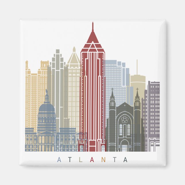 Atlanta skyline poster magnet (Front)