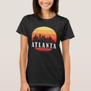 Atlanta Skyline Sunset in Retro Vintage Style T-Shirt