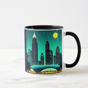 Atlanta Skyline Under a Starry Night Sky Mug
