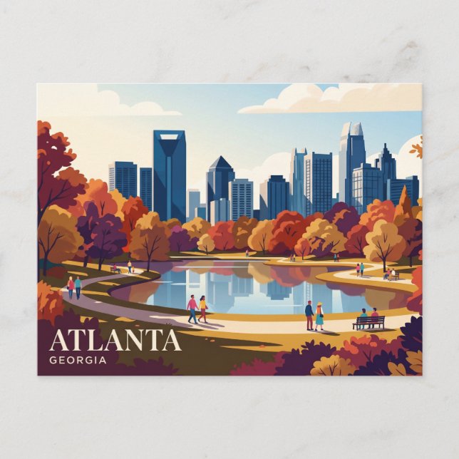 Atlanta Skyline USA Postcard (Front)