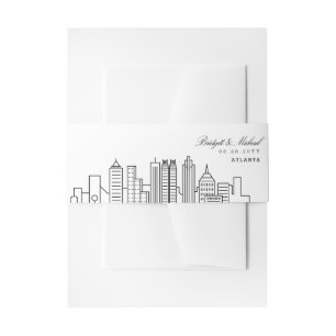 Atlanta Skyline Wedding Invitation Belly Band