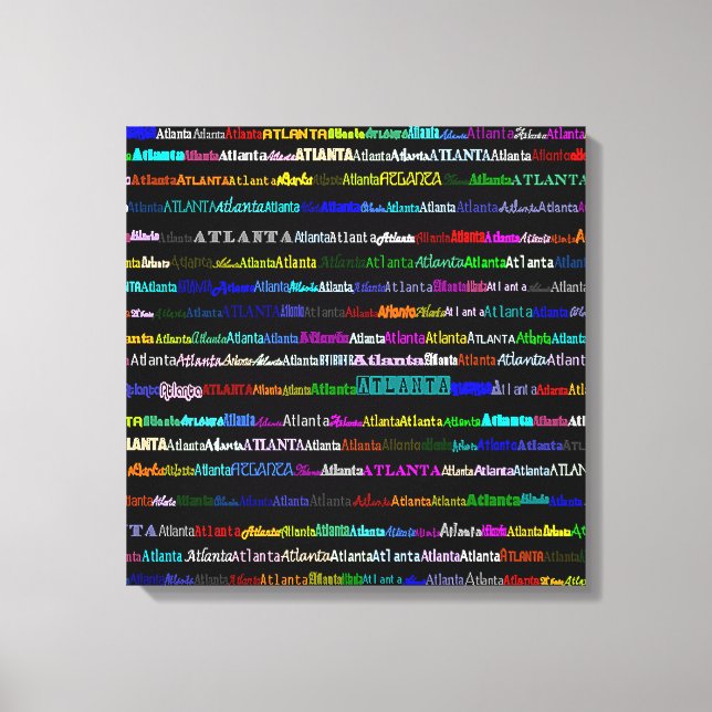 Atlanta Text Design I Wrapped Canvas (Front)