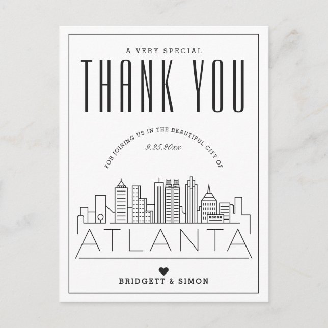 Atlanta Wedding | Thanks for Coming! Postcard (Front)