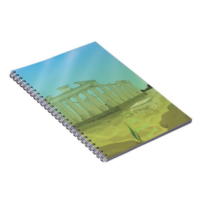 Atlantas cartoon landscape spiral notebook (Right Side)