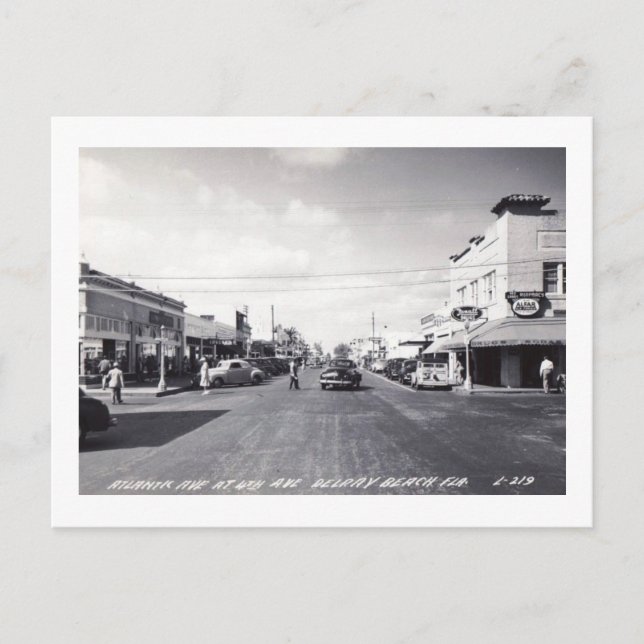 Atlantic Ave., Delray Beach, Florida Vintage Postcard (Front)