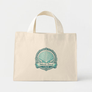 Atlantic Beach FL Coastal Seashell Emblem Mini Tote Bag