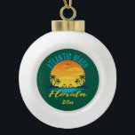 Atlantic Beach Florida Palm Trees Sunset Ceramic Ball Christmas Ornament<br><div class="desc">Atlantic Beach Florida Palm Trees Sunset Personalised Christmas Ornament</div>