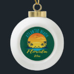 Atlantic Beach Florida Palm Trees Sunset Ceramic Ball Christmas Ornament<br><div class="desc">Atlantic Beach Florida Palm Trees Sunset Personalised Christmas Ornament</div>