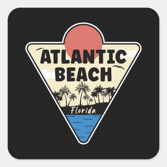 Atlantic Beach Florida Seashore Square Sticker (Front)