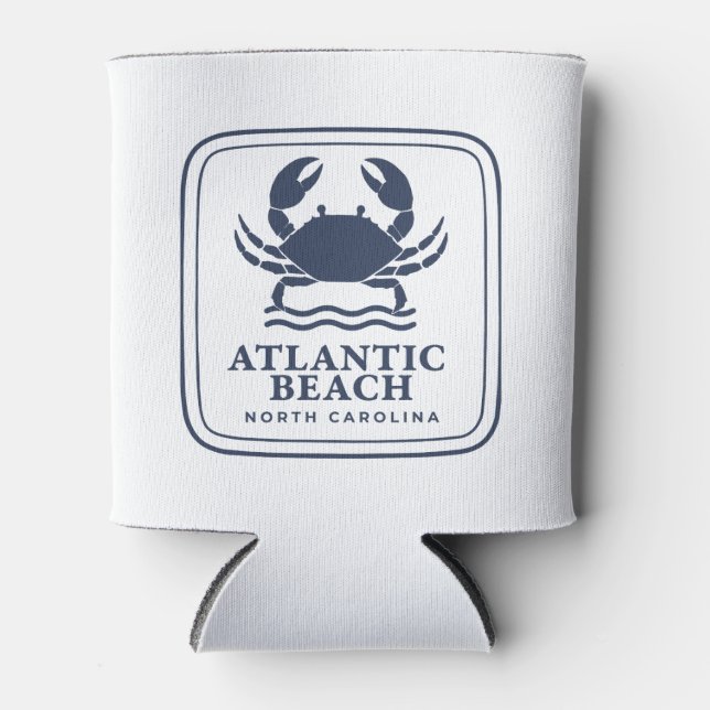 Atlantic Beach North Carolina Blue Crab Can Cooler (Front)