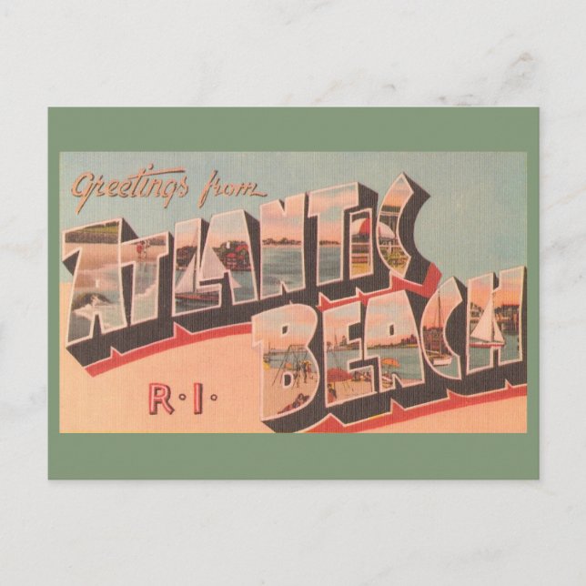 Atlantic Beach RI Postcard (Front)