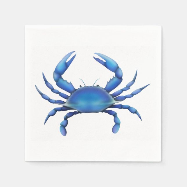 Atlantic Blue Crab Paper Napkins (Front)