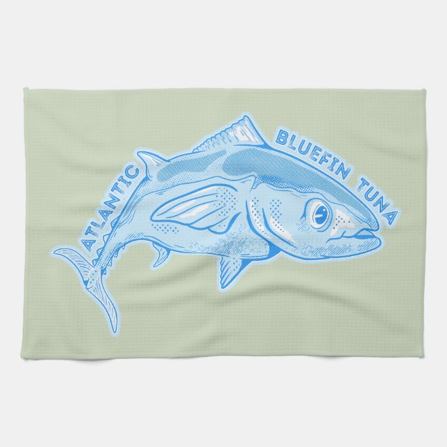 Atlantic bluefin tuna tea towel (Horizontal)