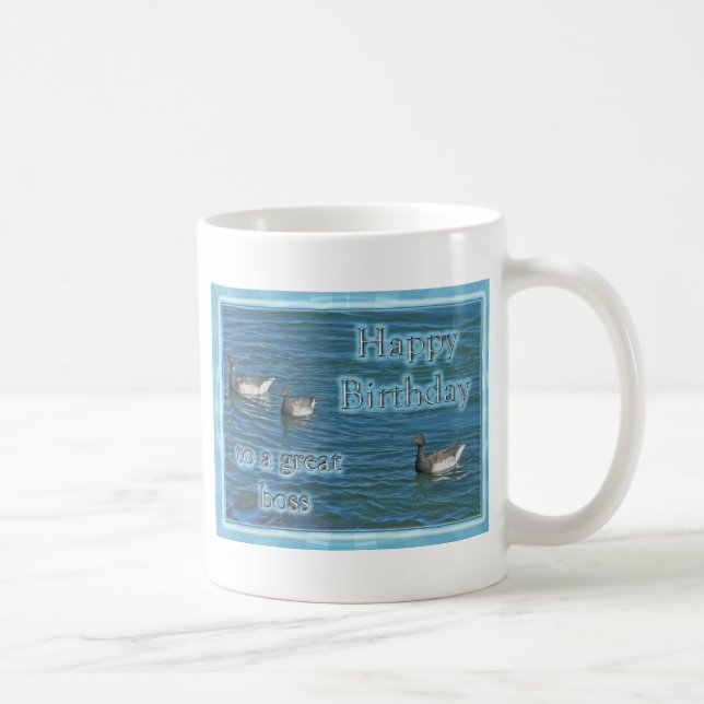Atlantic Brant Geese Boss Birthday Coffee Mug (Right)
