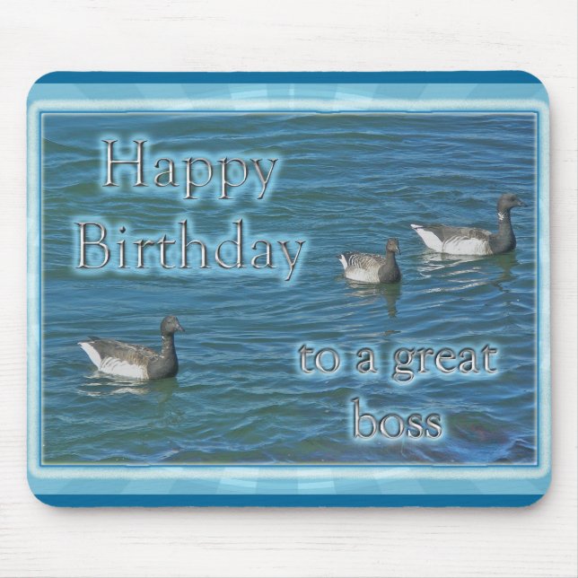 Atlantic Brant Geese Boss Birthday Mouse Pad (Front)