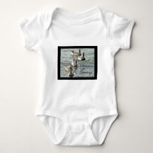 Atlantic Brant Geese Season's Greetings Series Baby Bodysuit