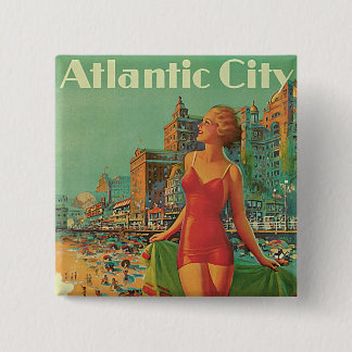 Atlantic City - America's All Year Resort 15 Cm Square Badge