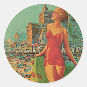 Atlantic City - America's All Year Resort Classic Round Sticker