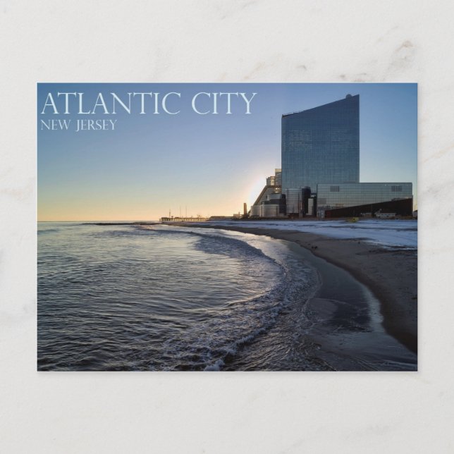 Atlantic City at Dusk Postcard (Front)