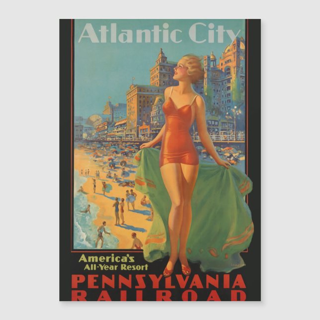 Atlantic City Beach Beauty Vintage Artwork (Front)