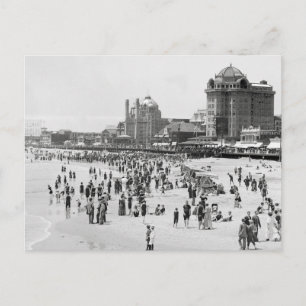 Atlantic City Beach & Boardwalk, 1910 Postcard