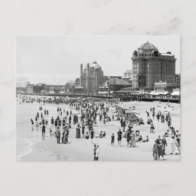 Atlantic City Beach & Boardwalk, 1910 Postcard (Front)