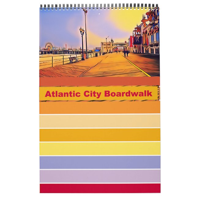 Atlantic City Beach Boardwalk Pop Art Calendar (Cover)