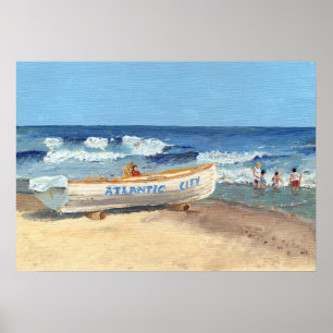 Atlantic City Beach Painting Poster