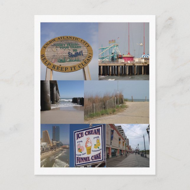 Atlantic City Boardwalk Photos Postcard (Front)