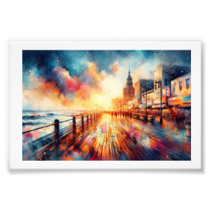Atlantic City Boardwalk Sunset,  Photo Print